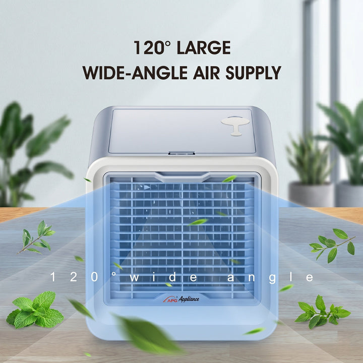 Mini Evaporative Air Cooler Fan | 120° Airflow | 3 Speed Settings | Night Light | USB Powered