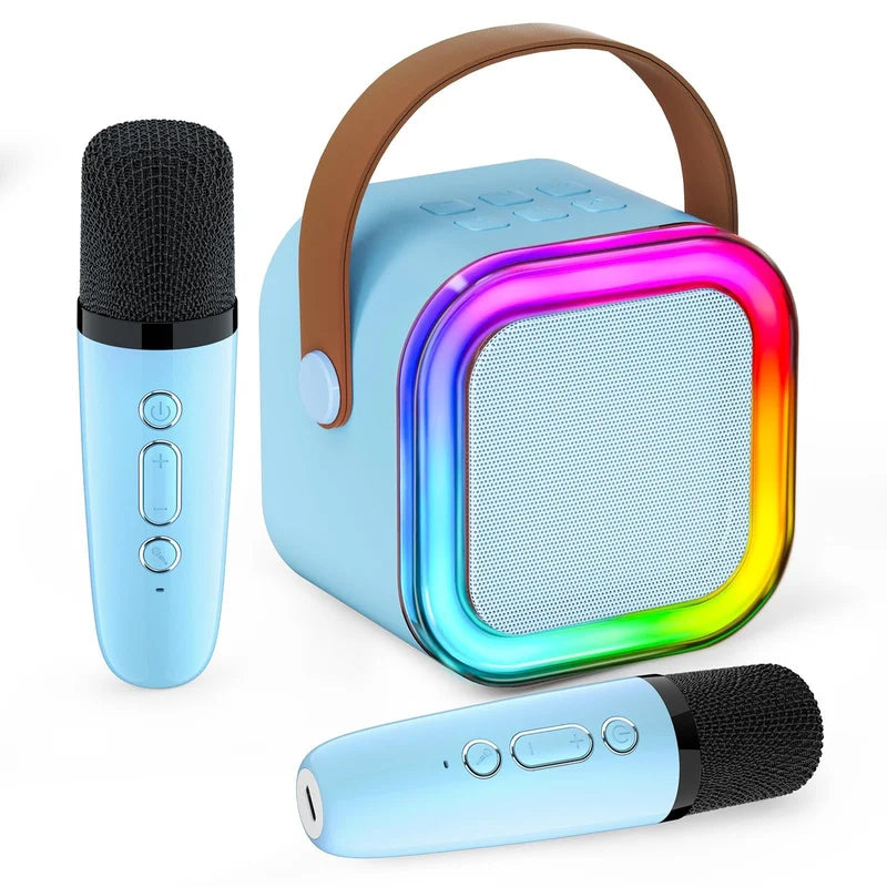 Mini Karaoke Speaker Set | Dual Wireless Mics | RGB Lights | Bluetooth 5.3 | USB-C