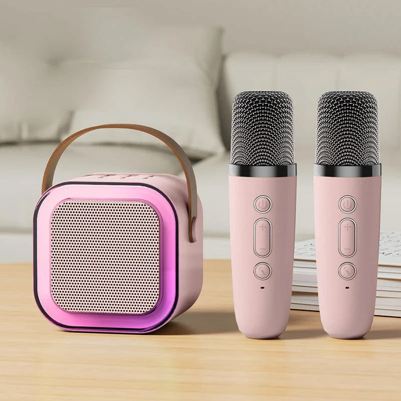 Mini Karaoke Speaker Set | Dual Wireless Mics | RGB Lights | Bluetooth 5.3 | USB-C