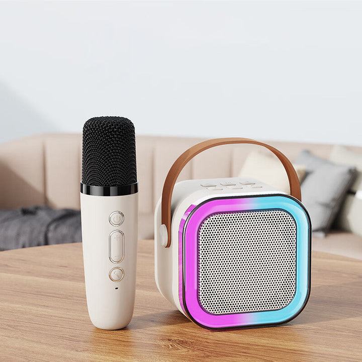Mini Karaoke Speaker Set | Dual Wireless Mics | RGB Lights | Bluetooth 5.3 | USB-C