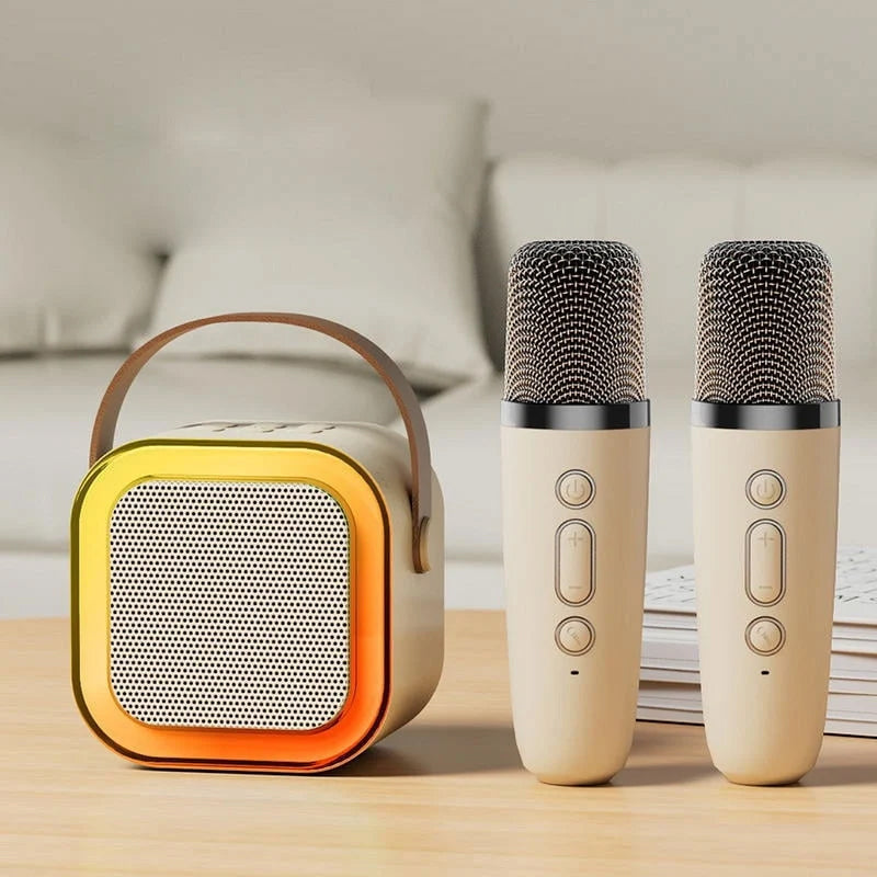 Mini Karaoke Speaker Set | Dual Wireless Mics | RGB Lights | Bluetooth 5.3 | USB-C