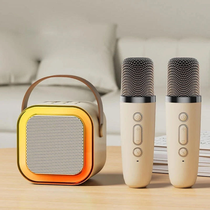 Mini Karaoke Speaker Set | Dual Wireless Mics | RGB Lights | Bluetooth 5.3 | USB-C