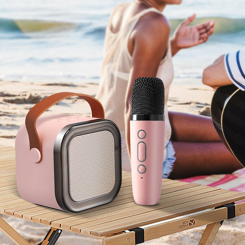 Mini Karaoke Speaker Set | Dual Wireless Mics | RGB Lights | Bluetooth 5.3 | USB-C