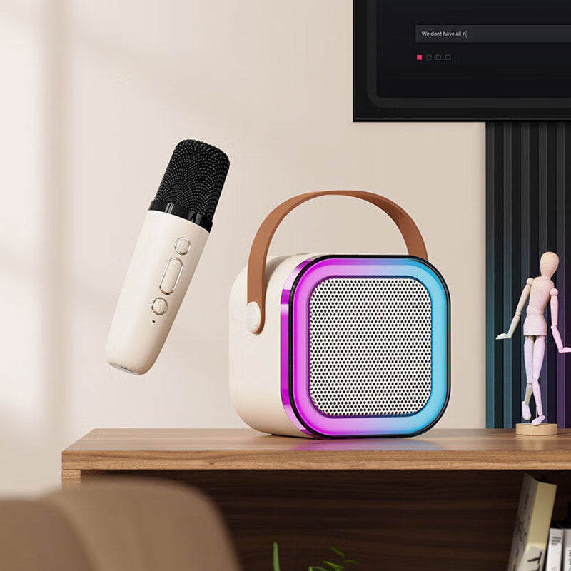 Mini Karaoke Speaker Set | Dual Wireless Mics | RGB Lights | Bluetooth 5.3 | USB-C