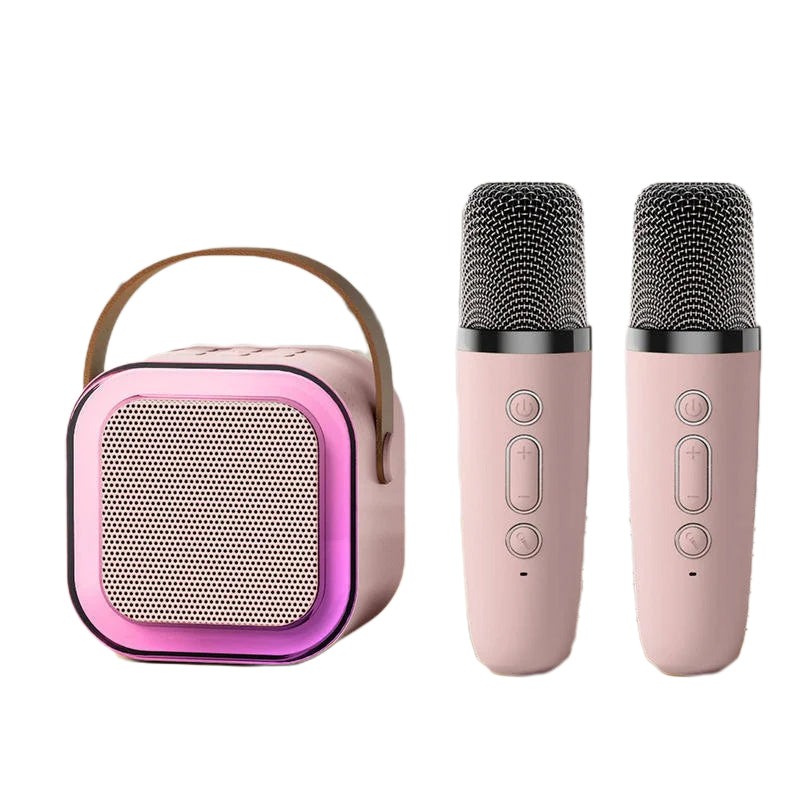Mini Karaoke Speaker Set | Dual Wireless Mics | RGB Lights | Bluetooth 5.3 | USB-C