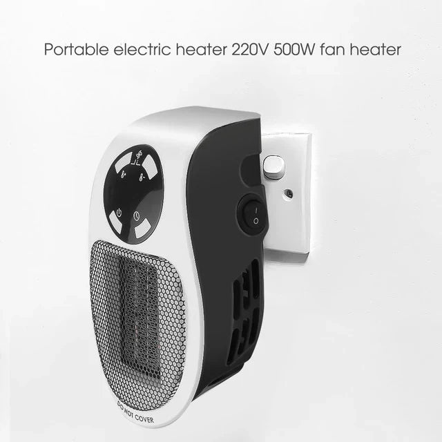 Mini Portable Electric Heater 500W | 12-Hour Timer & Remote Control | Adjustable 15-32°C Temperature Range Settings