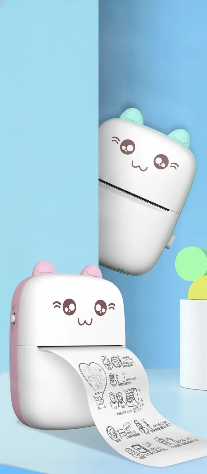 Mini Printer with Bluetooth | Cute Cat Thermal Printer