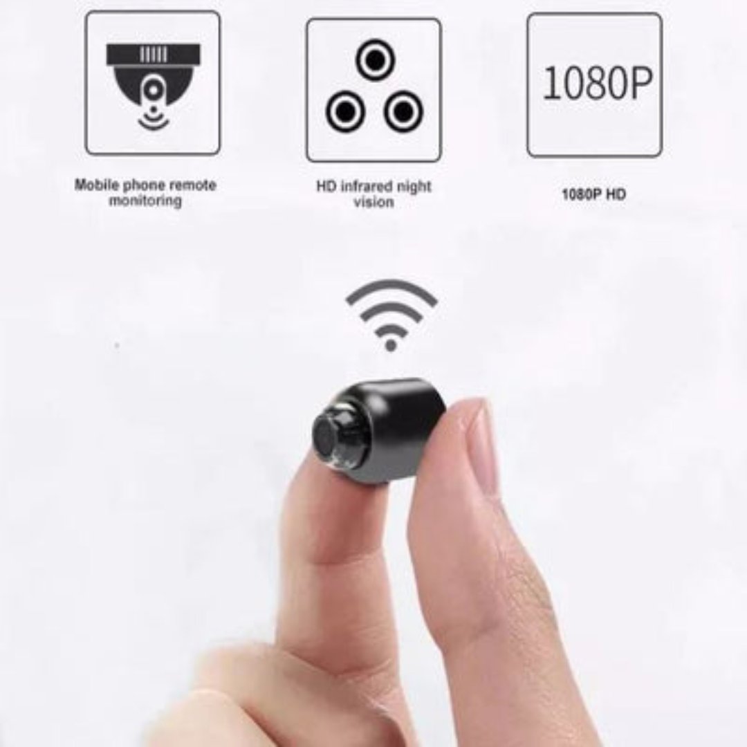 Mini WiFi Camera with Motion Detection | 1080P Full HD Night Vision | Remote Live View &amp; SD Card Storage for Home or Office Use
