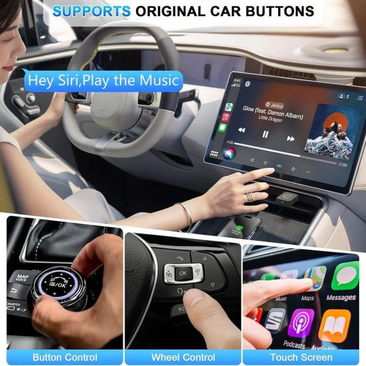 Mini Wireless CarPlay Adapter | 5GHz WiFi &amp; Bluetooth 5.2 | Plug &amp; Play for 800+ Cars &amp; All iPhones iOS 10+, No Extra Cables