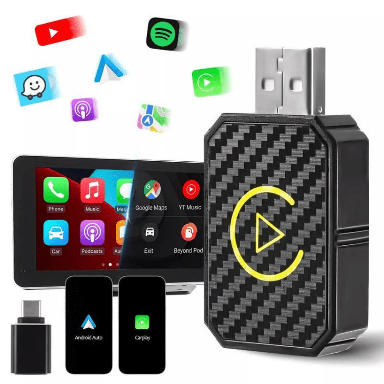 Mini Wireless CarPlay Adapter | 5GHz WiFi &amp; Bluetooth 5.2 | Plug &amp; Play for 800+ Cars &amp; All iPhones iOS 10+, No Extra Cables