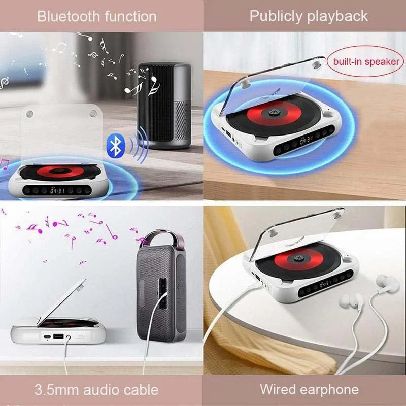 Mini CD Player Retro Look - Portable &amp; Bluetooth 4