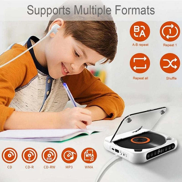 Mini CD Player Retro Look - Portable &amp; Bluetooth 8