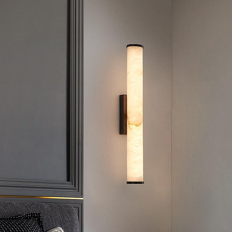 Minimalist LED Wall Sconce | Marble-Effect Resin | Warm White | IP20 Indoor