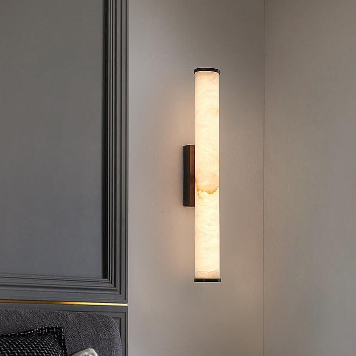Minimalist LED Wall Sconce | Marble-Effect Resin | Warm White | IP20 Indoor