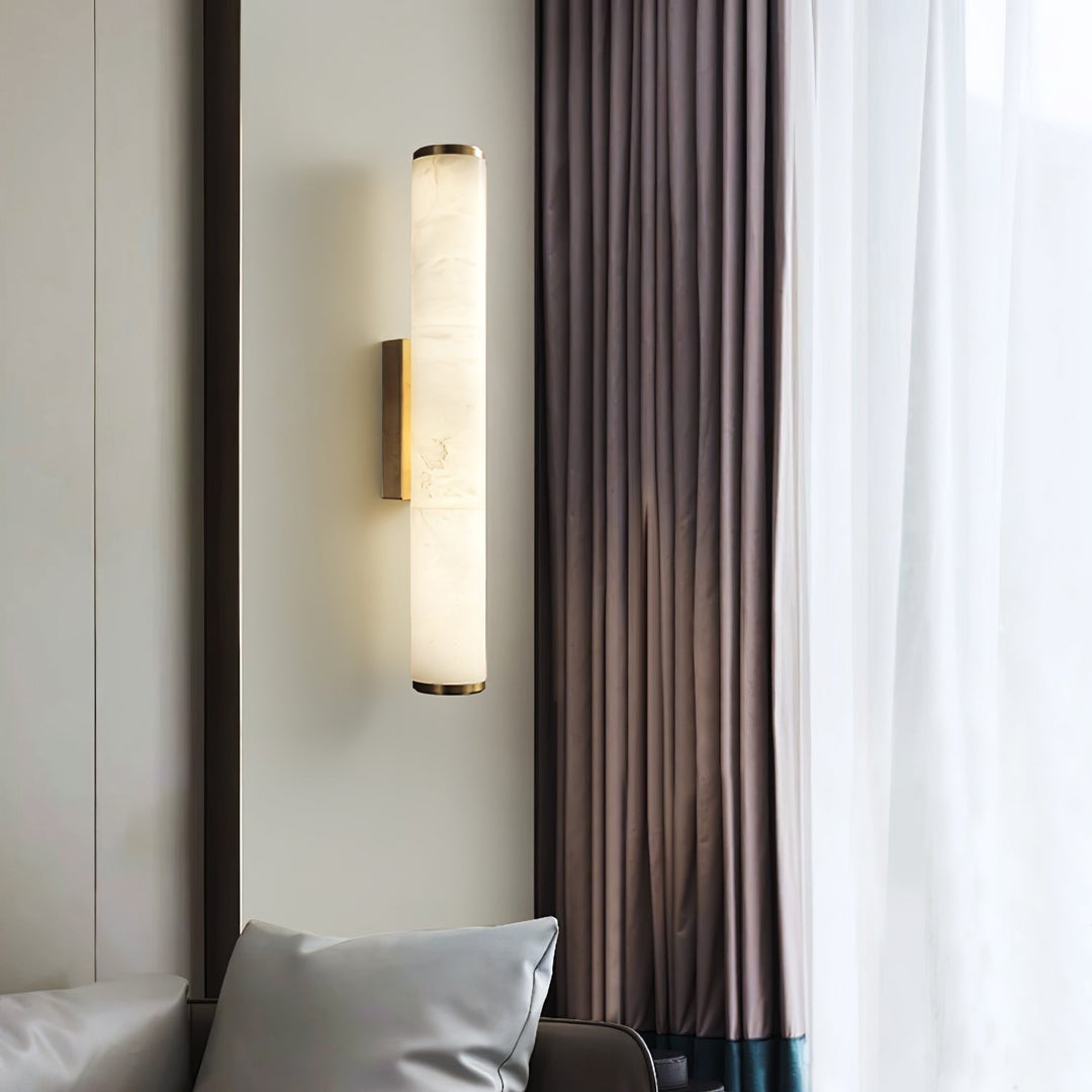 Minimalist LED Wall Sconce | Marble-Effect Resin | Warm White | IP20 Indoor