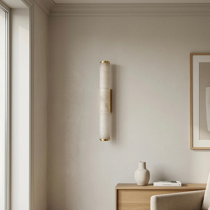 Minimalist LED Wall Sconce | Marble-Effect Resin | Warm White | IP20 Indoor