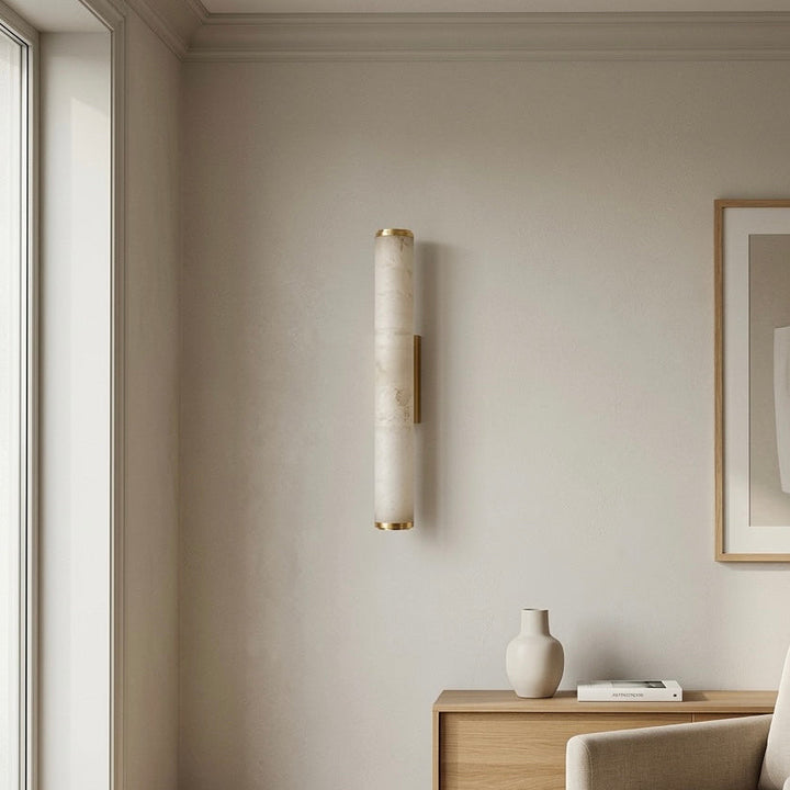 Minimalist LED Wall Sconce | Marble-Effect Resin | Warm White | IP20 Indoor