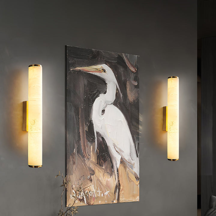 Minimalist LED Wall Sconce | Marble-Effect Resin | Warm White | IP20 Indoor