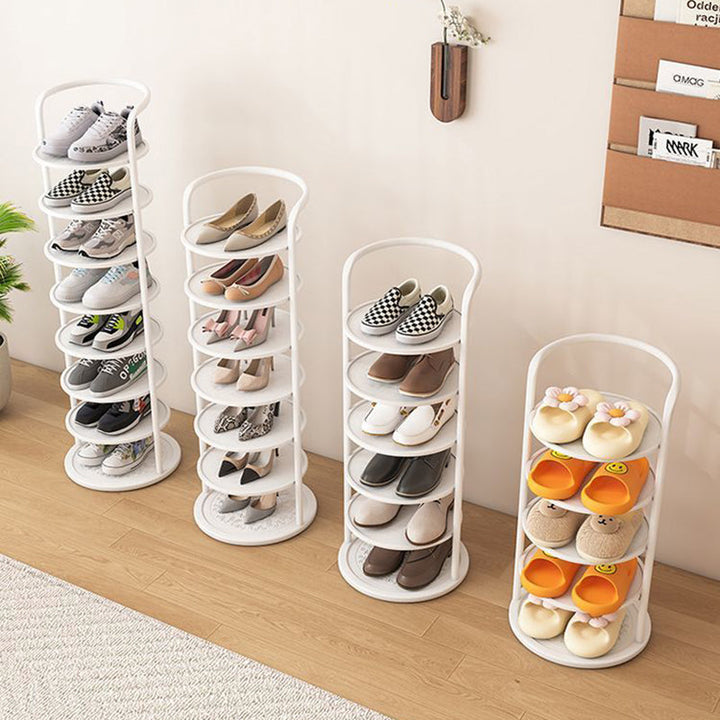 Minimalist Shoe Rack | Round Five-Tier For Narrow Corners