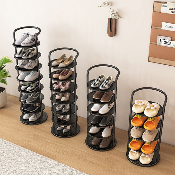 Minimalist Shoe Rack | Round Five-Tier For Narrow Corners