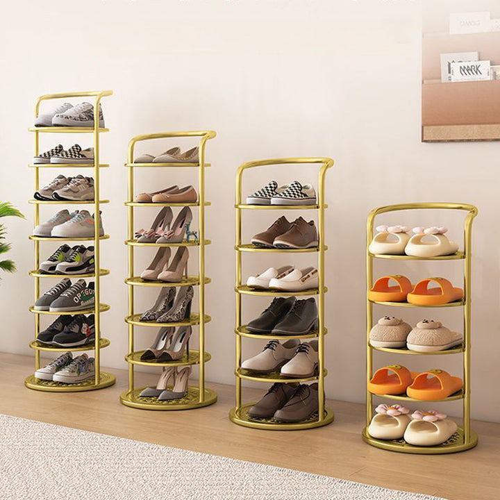 Minimalist Shoe Rack | Round Five-Tier For Narrow Corners