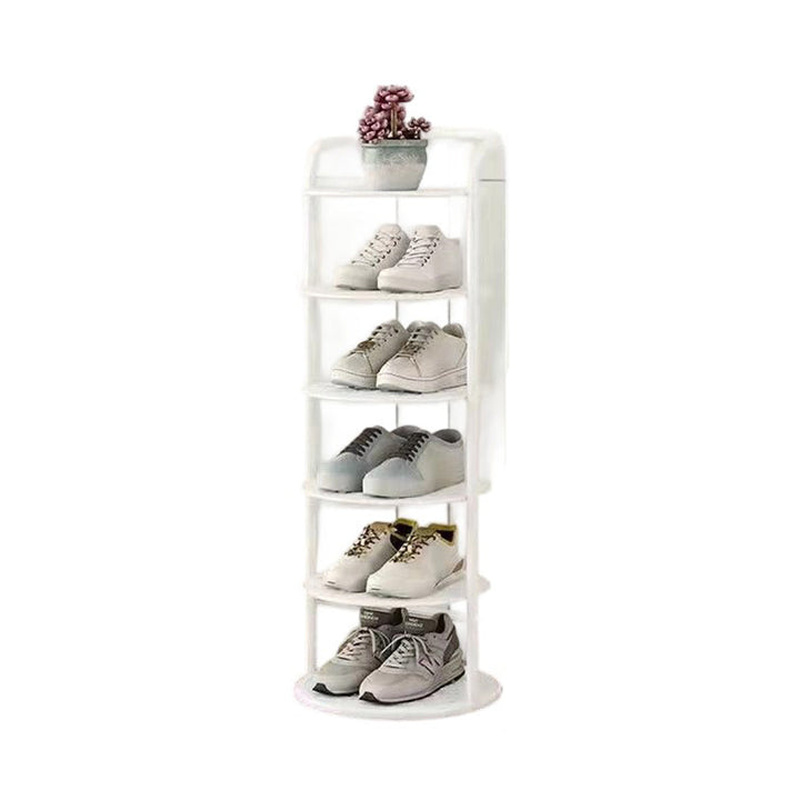 Minimalist Shoe Rack | Round Five-Tier For Narrow Corners