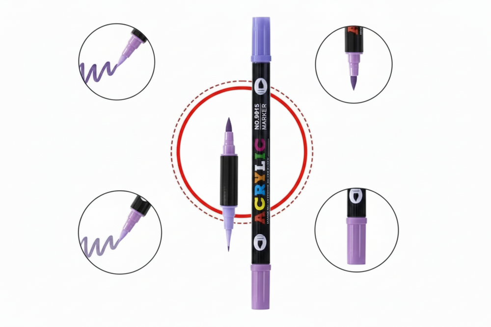 Acrylic Marker Set 36 Double-Sided Markers | 72 Colours, Fine & Broad Tips | Quick-Drying, Smudge-Resistant Ink 2
