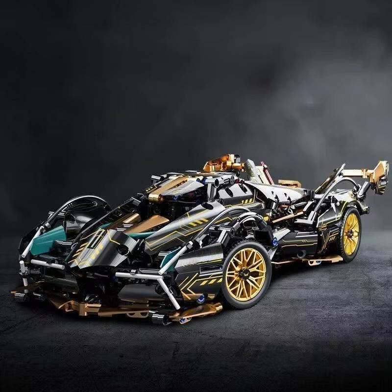 Model Car Building Block Set, 1690 Pieces | Working Steering &amp; Adjustable Suspension | Liftable Cockpit and Engine Bay