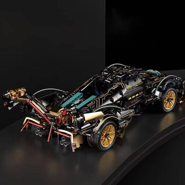 Model Car Building Block Set, 1690 Pieces | Working Steering &amp; Adjustable Suspension | Liftable Cockpit and Engine Bay
