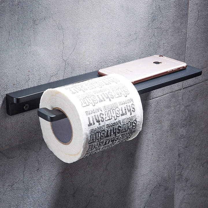 Modern Bathroom | Black Aluminum Toilet Paper Holder | Shelf Design