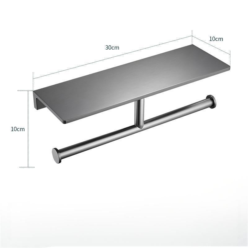 Modern Bathroom | Black Aluminum Toilet Paper Holder | Shelf Design