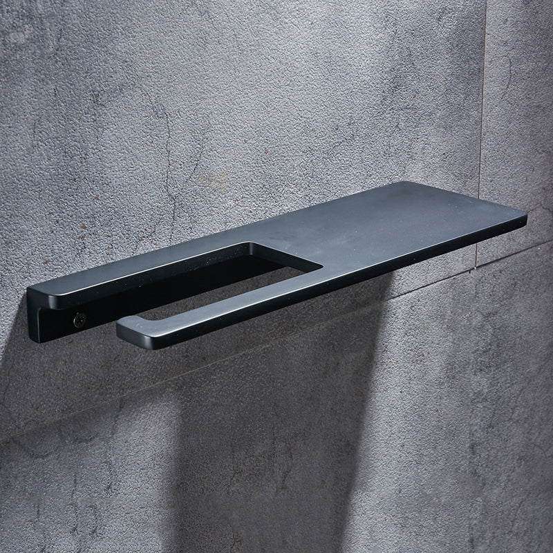 Modern Bathroom | Black Aluminum Toilet Paper Holder | Shelf Design
