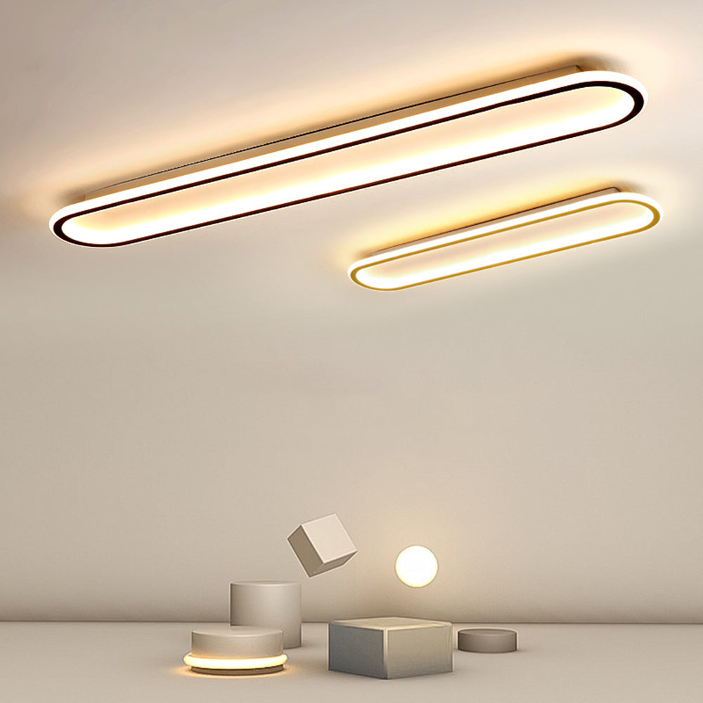 Modern Geometric LED Ceiling Light | Dimmable | Black, Gold &amp; Rose Gold | 40–100 cm
