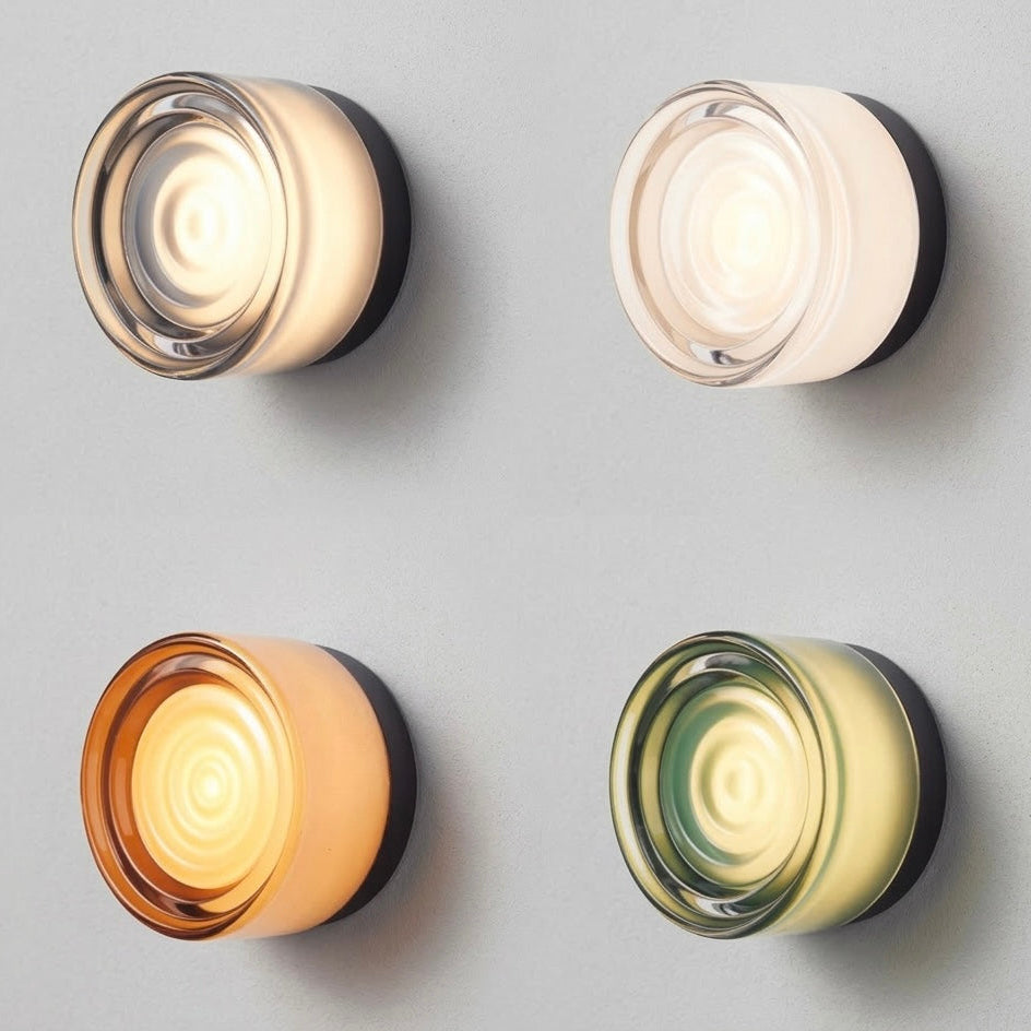Modern Glass Wall Sconce | Amber, Smoked, Jade &amp; White | Black, White &amp; Satin Nickel | IP22 | 5W