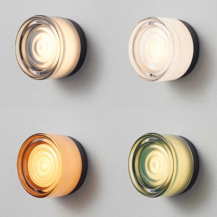 Modern Glass Wall Sconce | Amber, Smoked, Jade &amp; White | Black, White &amp; Satin Nickel | IP22 | 5W