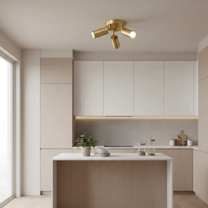 Modern brass ceiling spotlight with multiple size options for kitchens, bedrooms, hallways, or living spaces
