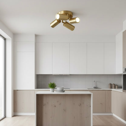 Modern brass ceiling spotlight with multiple size options for kitchens, bedrooms, hallways, or living spaces