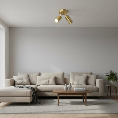 Modern brass ceiling spotlight with multiple size options for kitchens, bedrooms, hallways, or living spaces