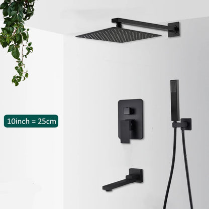 Modern Concealed Shower System | Rain & Waterfall Shower Set with Tub Spout | Elegant Design for Luxurious Bathroom Experience 11
