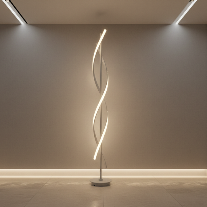 Acrylic LED Floor Lamp | Dimmable | 3 Color Modes | Touch Switch | Remote | 143cm | Black &amp; White