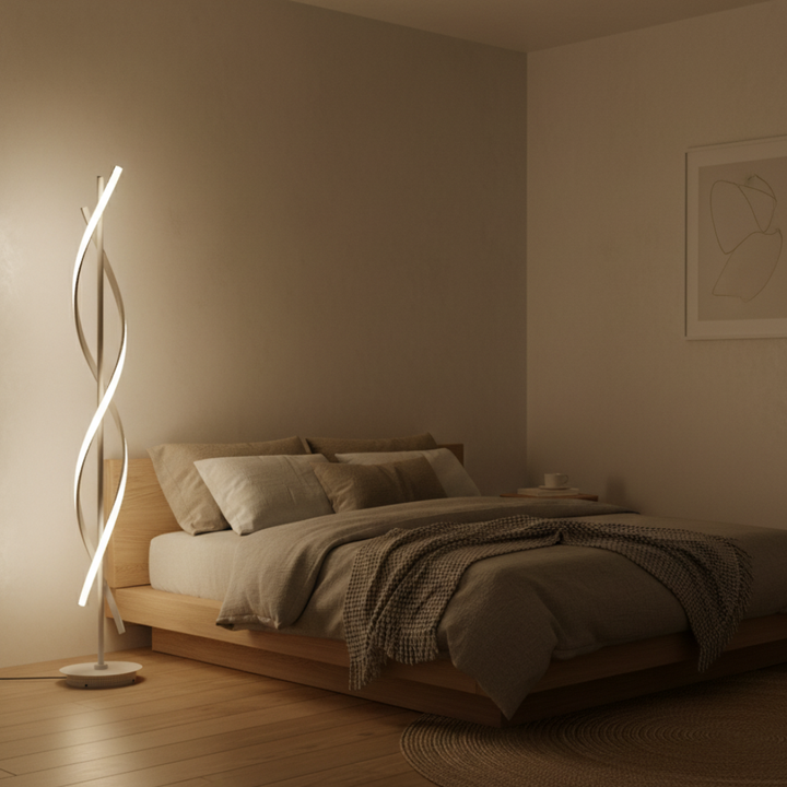 Acrylic LED Floor Lamp | Dimmable | 3 Color Modes | Touch Switch | Remote | 143cm | Black &amp; White