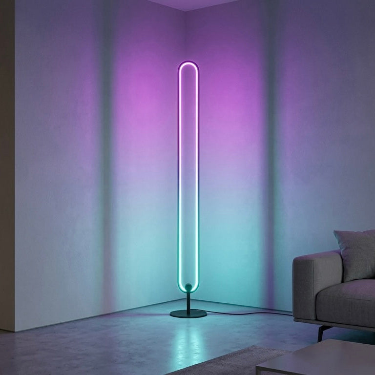 Modern Floor Lamp with RGB Color Changing Light & Remote Control for Stylish Living Room Decor 