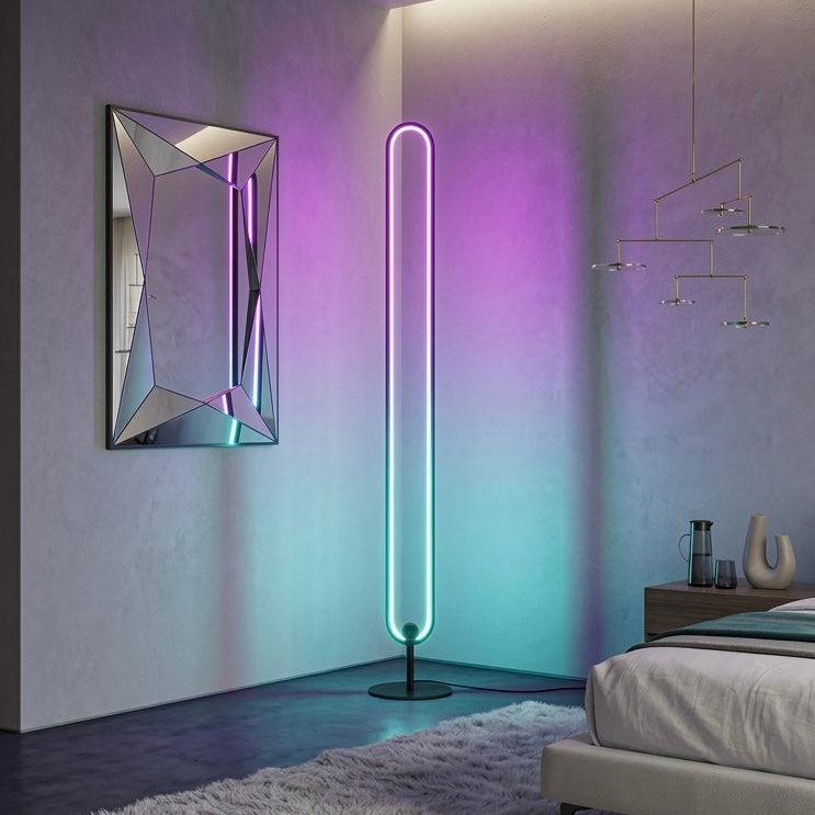 Modern Floor Lamp with RGB Color Changing Light & Remote Control for Stylish Living Room Decor 
