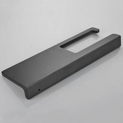 Modern Home | Black Toilet Roll Holder Stand with Shelf & Mobile Phone Rack | Stylish Aluminum Design for Convenience 5