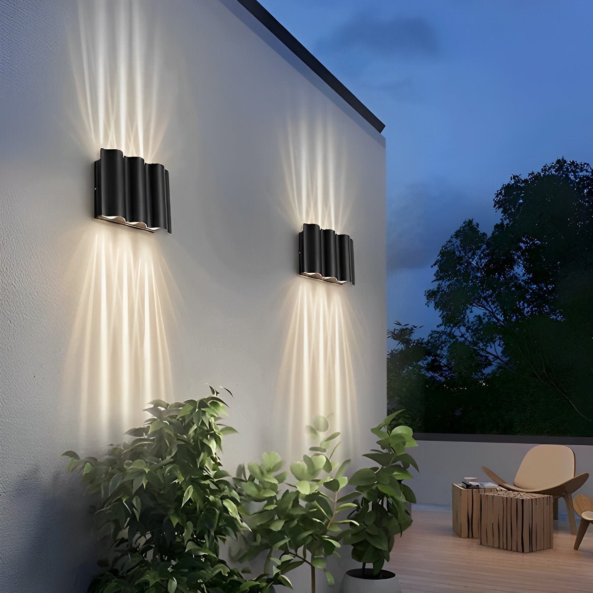 Modern Outdoor Wall Lights | Waterproof Sconce with Dual Lighting | Elegant Design for Patios and Entryways 1