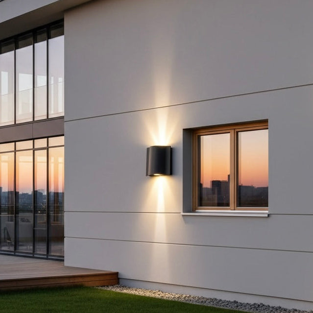 Modern Outdoor Wall Lights | Waterproof Sconce with Dual Lighting | Elegant Design for Patios and Entryways