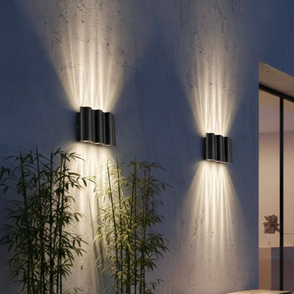 Modern Outdoor Wall Lights | Waterproof Sconce with Dual Lighting | Elegant Design for Patios and Entryways