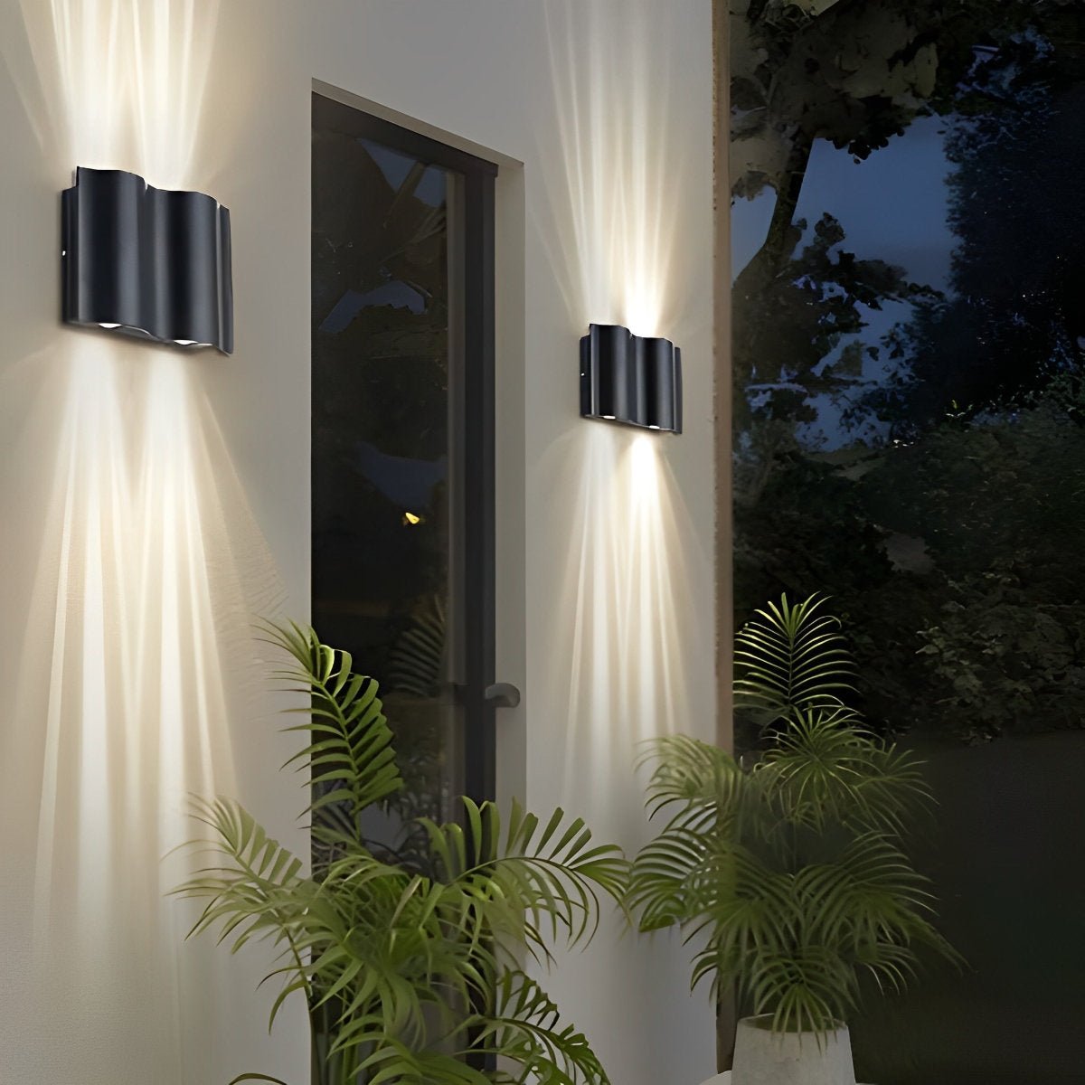 Modern Outdoor Wall Lights | Waterproof Sconce with Dual Lighting | Elegant Design for Patios and Entryways 5