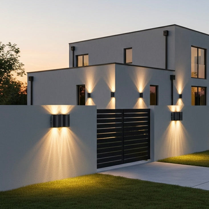 Modern Outdoor Wall Lights | Waterproof Sconce with Dual Lighting | Elegant Design for Patios and Entryways