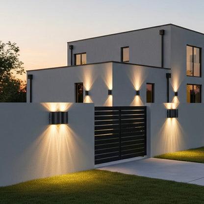 Modern Outdoor Wall Lights | Waterproof Sconce with Dual Lighting | Elegant Design for Patios and Entryways